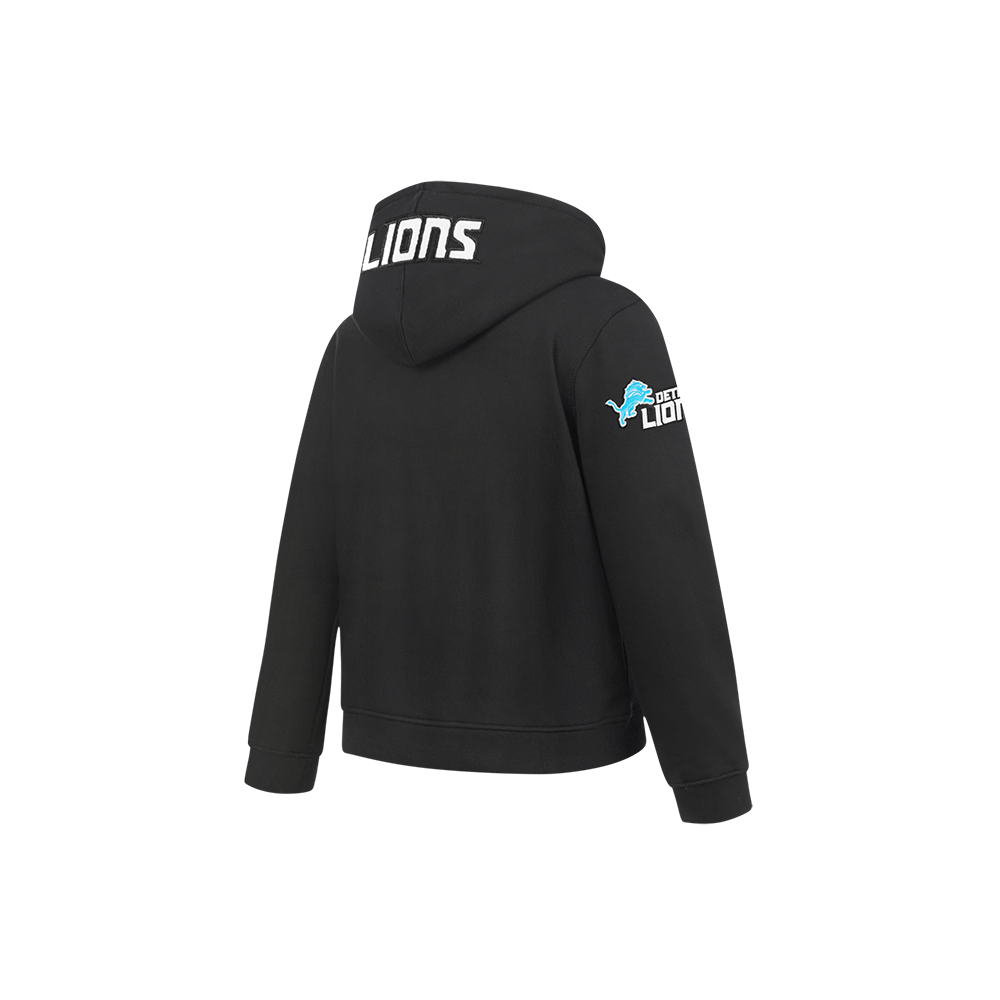 NFL DETROIT LIONS CLASSIC CHENILLE LITTLE BOY'S FLEECE PO HOODIE (BLACK)