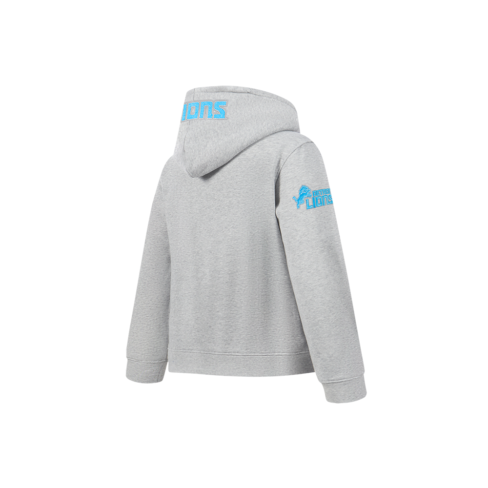 NFL DETROIT LIONS CLASSIC CHENILLE LITTLE BOY'S FLEECE PO HOODIE (HEATHER GREY)