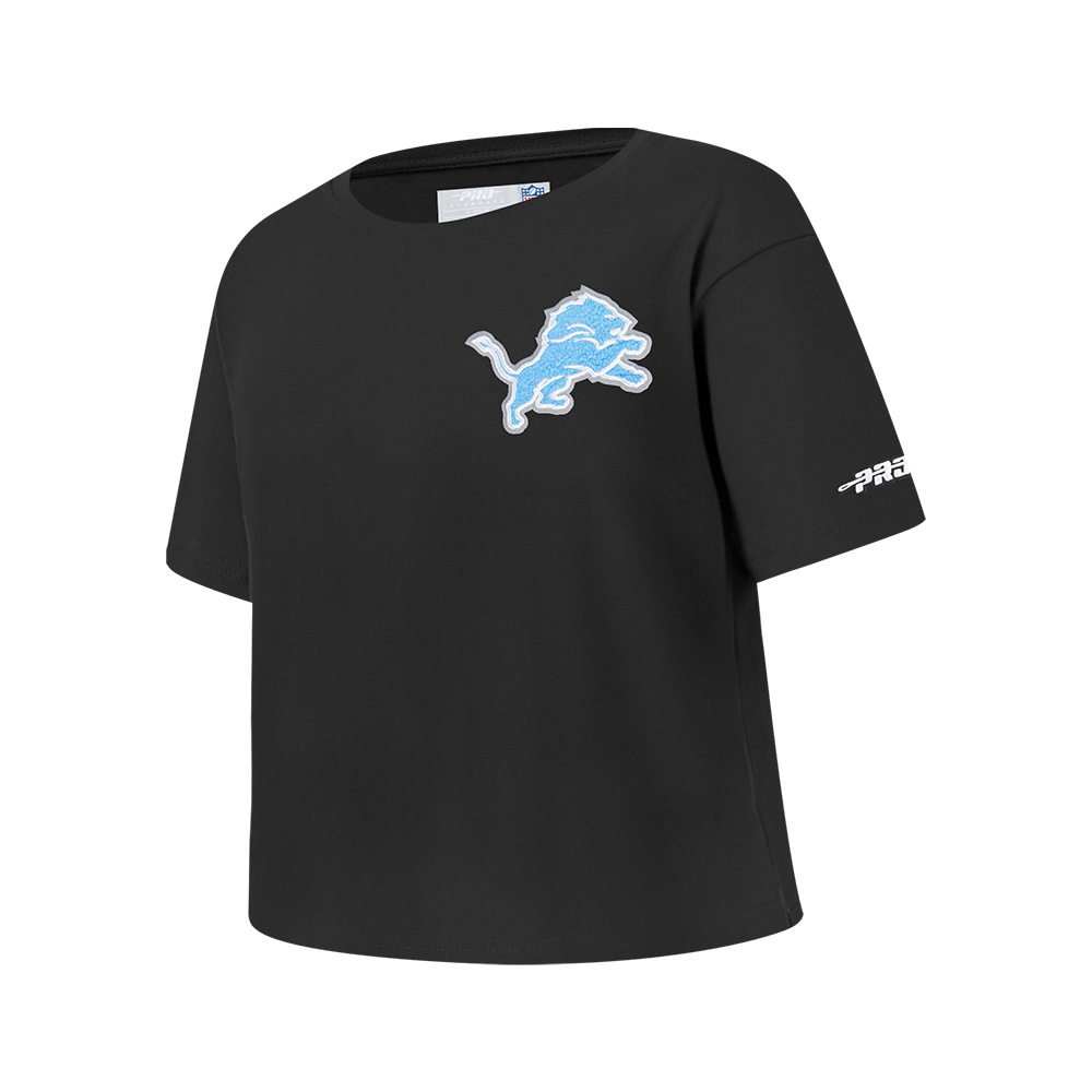 NFL DETROIT LIONS CLASSIC LITTLE GIRLS SHORT SLEEVE BOXY TEE (BLACK)
