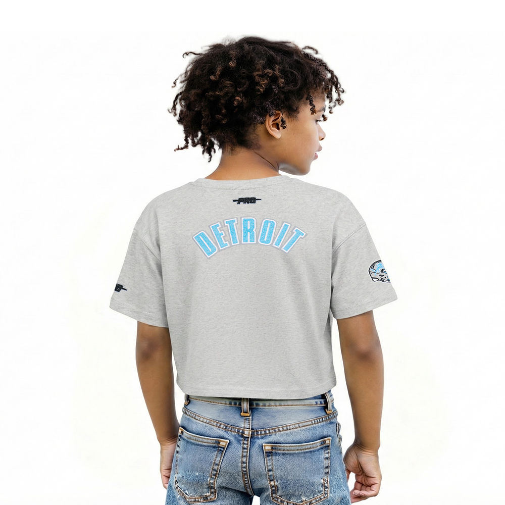 NFL DETROIT LIONS CLASSIC LITTLE GIRL'S SS BOXY TEE (HEATHER GREY)
