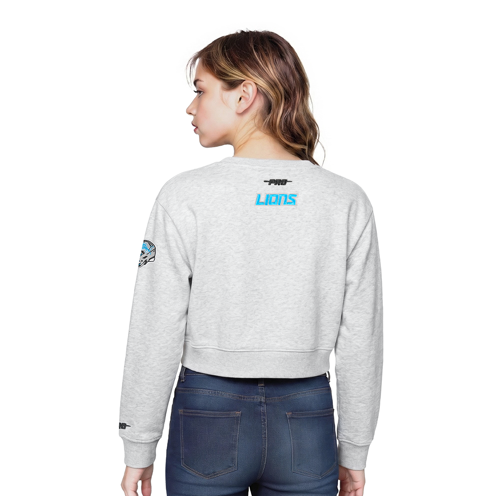 NFL DETROIT LIONS CLASSIC LITTLE GIRL'S FLC CREWNECK (HEATHER GREY)
