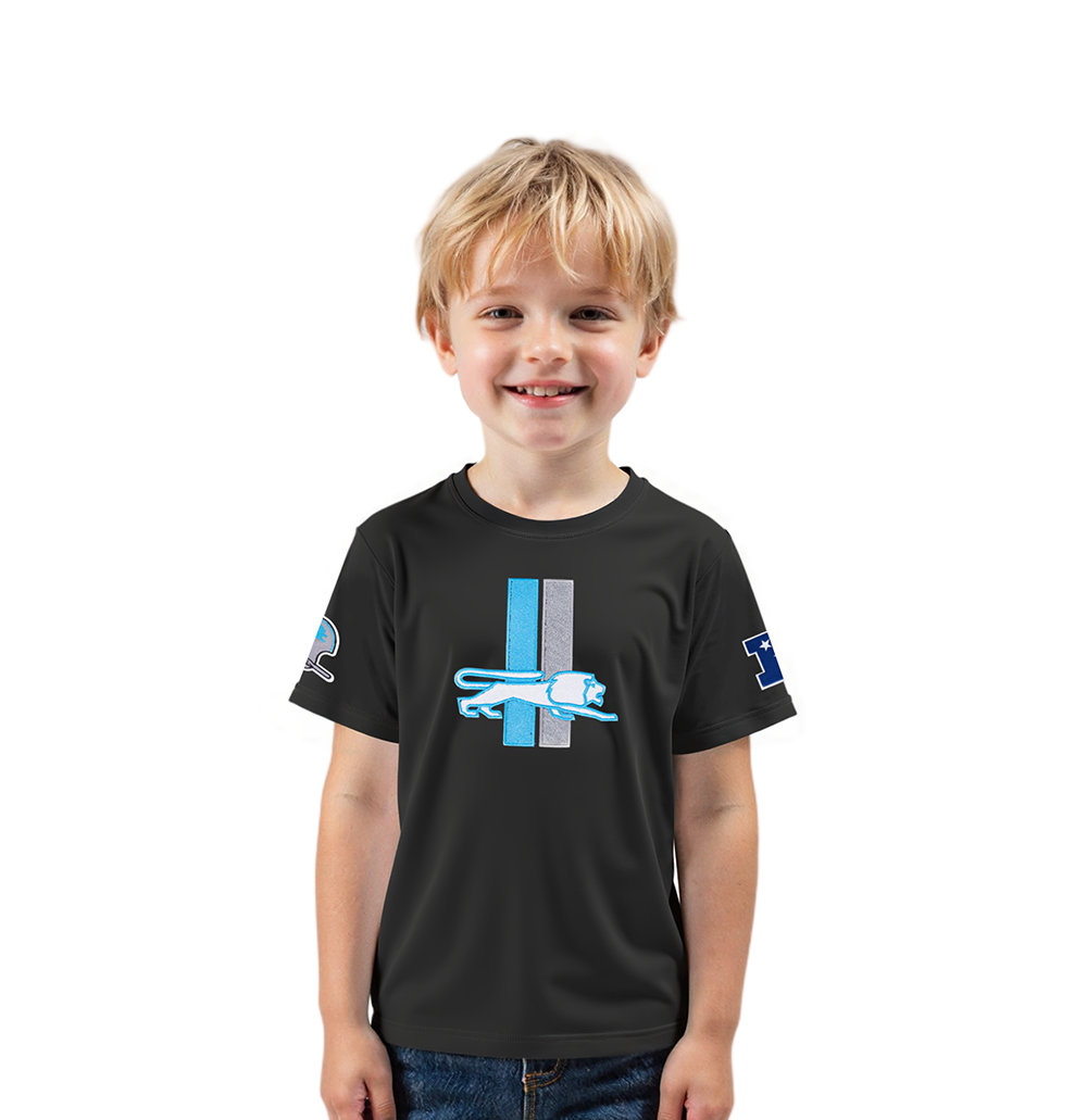 NFL DETROIT LIONS RETRO CLASSIC TODDLER BOYS SHORT SLEEVE TEE (BLACK)