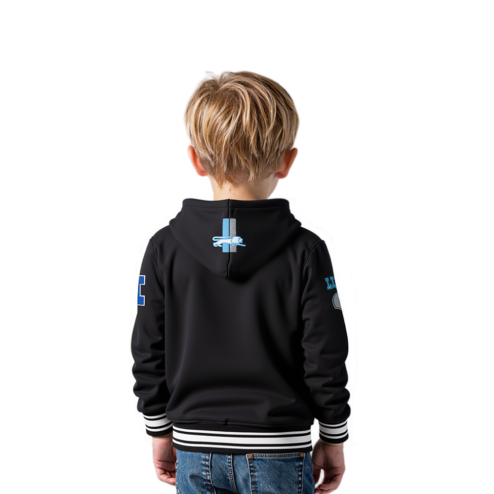 NFL DETROIT LIONS RETRO CLASSIC TODDLER BOYS RIB FLEECE PULLOVER HOODIE (BLACK)