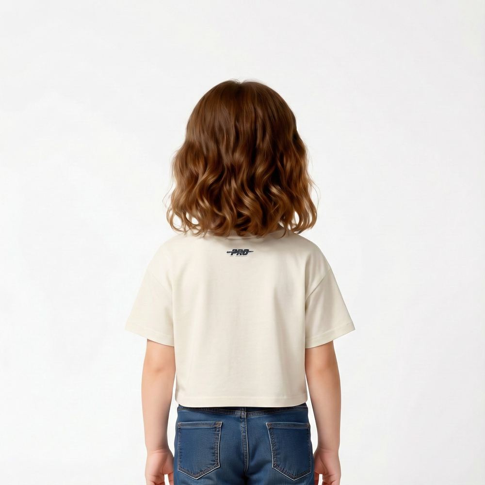 NFL DETROIT LIONS RETRO CLASSIC TODDLER GIRL'S SS BOXY TEE (EGGSHELL)