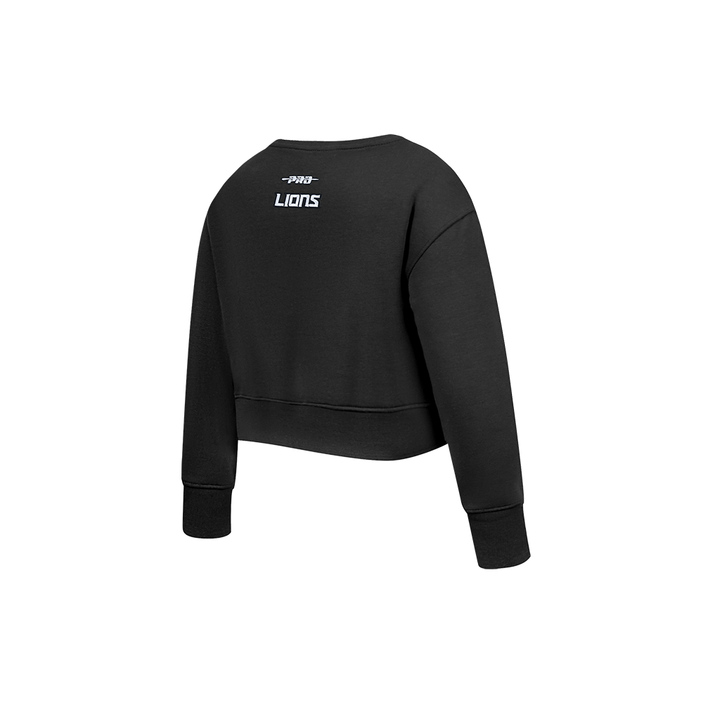 NFL DETROIT LIONS CLASSIC TODDLER GIRL'S FLC CREWNECK (BLACK)