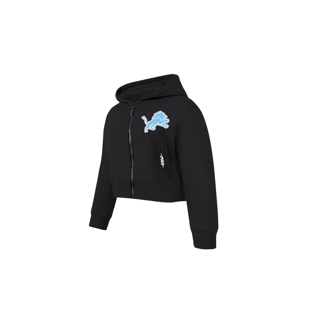 NFL DETROIT LIONS CLASSIC TODDLER GIRLS FLEECE FULL ZIP HOODIE  (BLACK)