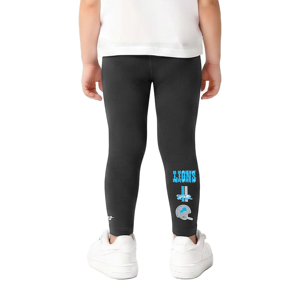 NFL DETROIT LIONS RETRO CLASSIC TODDLER GIRLS LEGGING (BLACK)