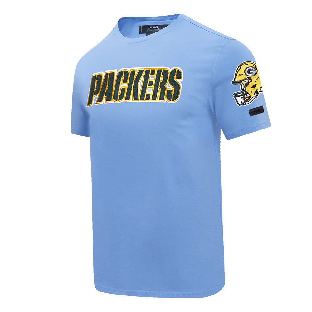 NFL GREEN BAY PACKERS  CLASSIC CHENILLE SINGLE JERSEY TEE (UNIVERSITY BLUE)