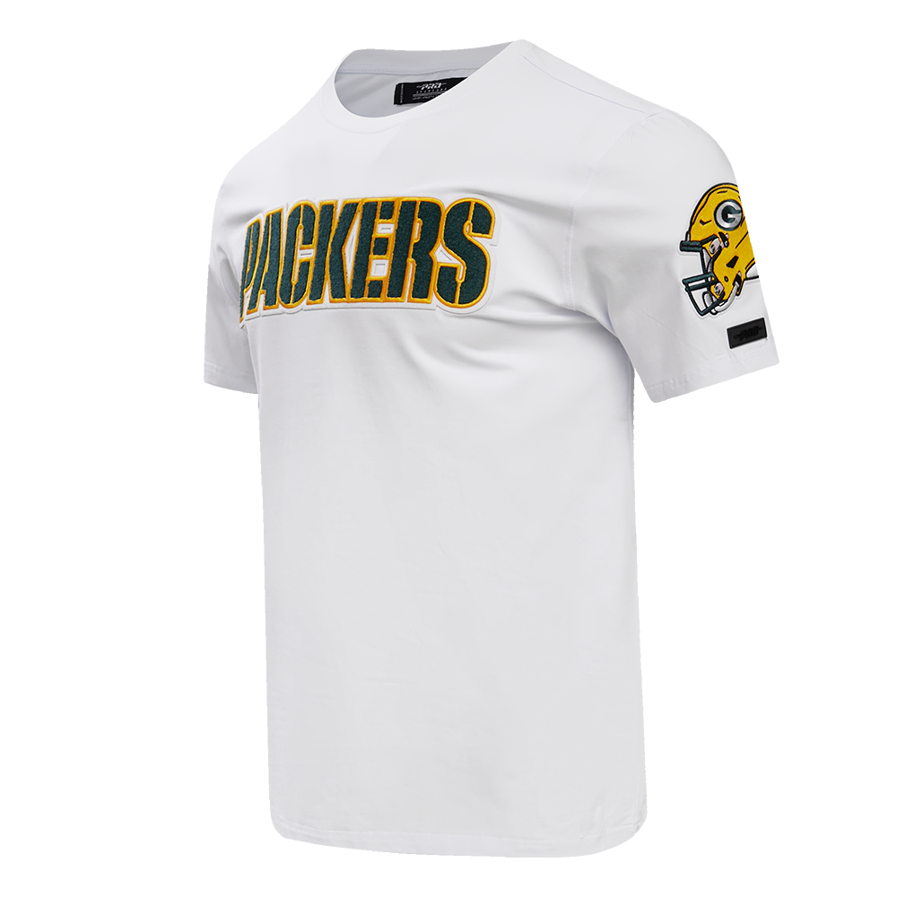 NFL GREEN BAY PACKERS  CLASSIC CHENILLE SINGLE JERSEY TEE (WHITE)
