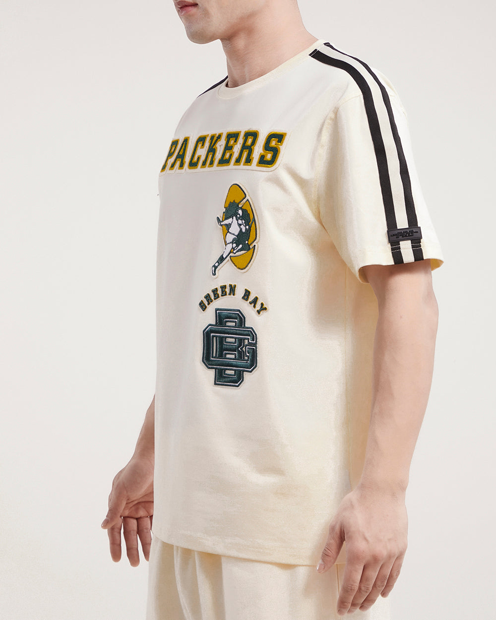 GREEN BAY PACKERS RETRO CLASSIC SJ STRIPED TEE (EGGSHELL/ BLACK)