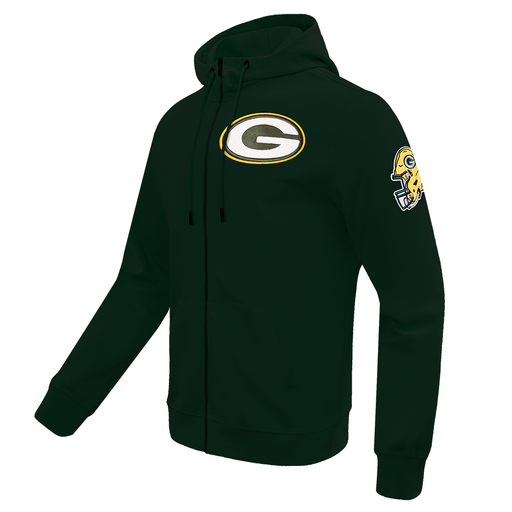 NFL GREEN BAY PACKERS  CLASSIC CHENILLE DOUBLE KNIT FULL ZIP HOODIE (FOREST GREEN)
