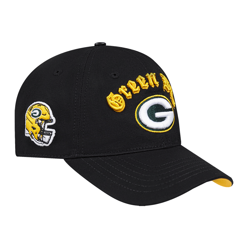 NFL GREEN BAY PACKERS OLD ENGLISH MEN S DAD HAT BLACK Pro Standard