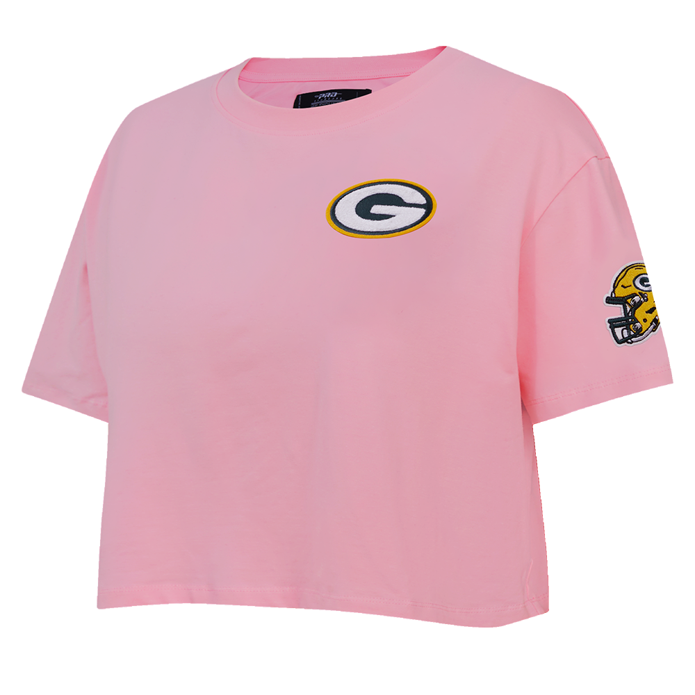NFL GREEN BAY PACKERS  CLASSIC SINGLE JERSEY BOXY TEE (PINK)