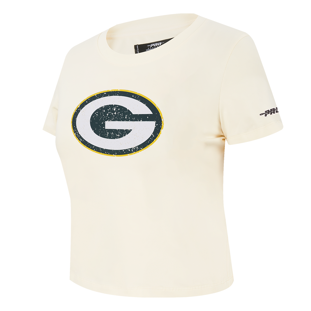 NFL GREEN BAY PACKERS REBEL ATHLETICS WOMEN'S BABY DOLL TEE (EGGSHELL)