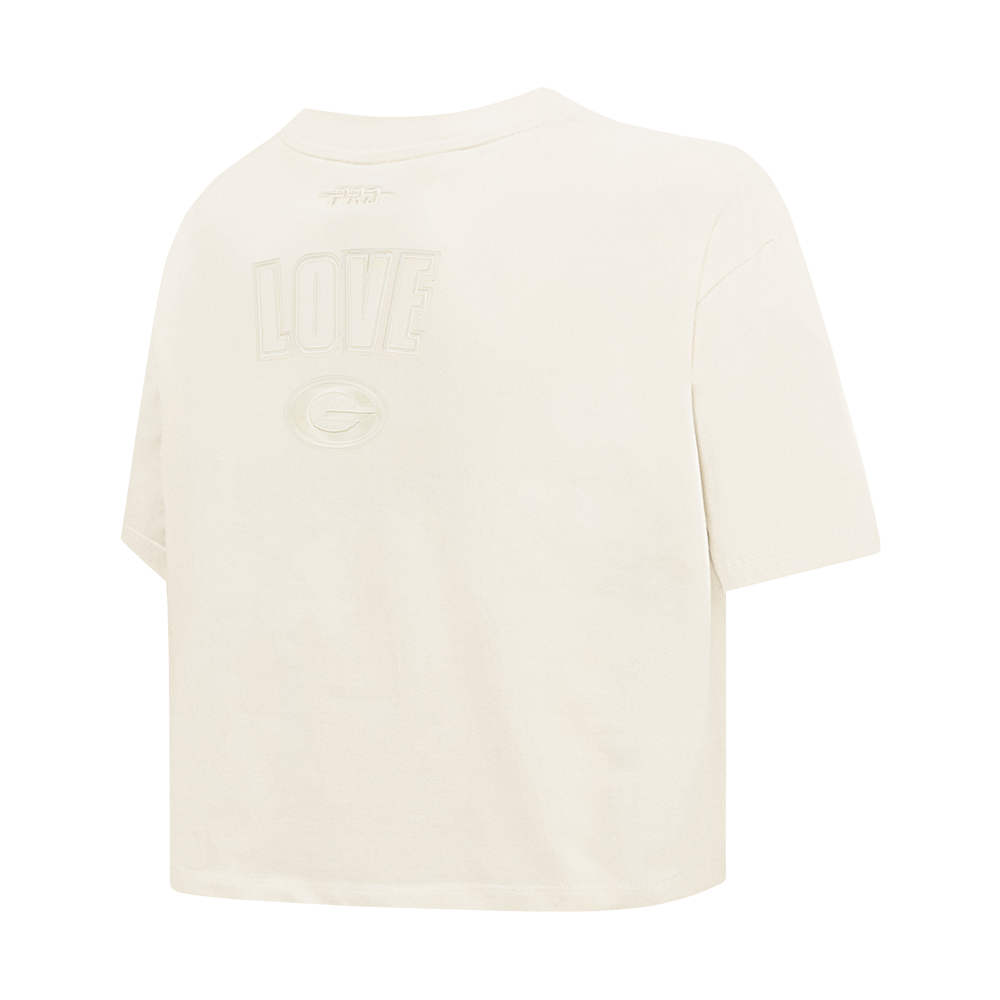 NFL GREEN BAY PACKERS JORDAN LOVE #10 NEUTRAL WOMEN'S SJ BOXY TEE (EGGSHELL)
