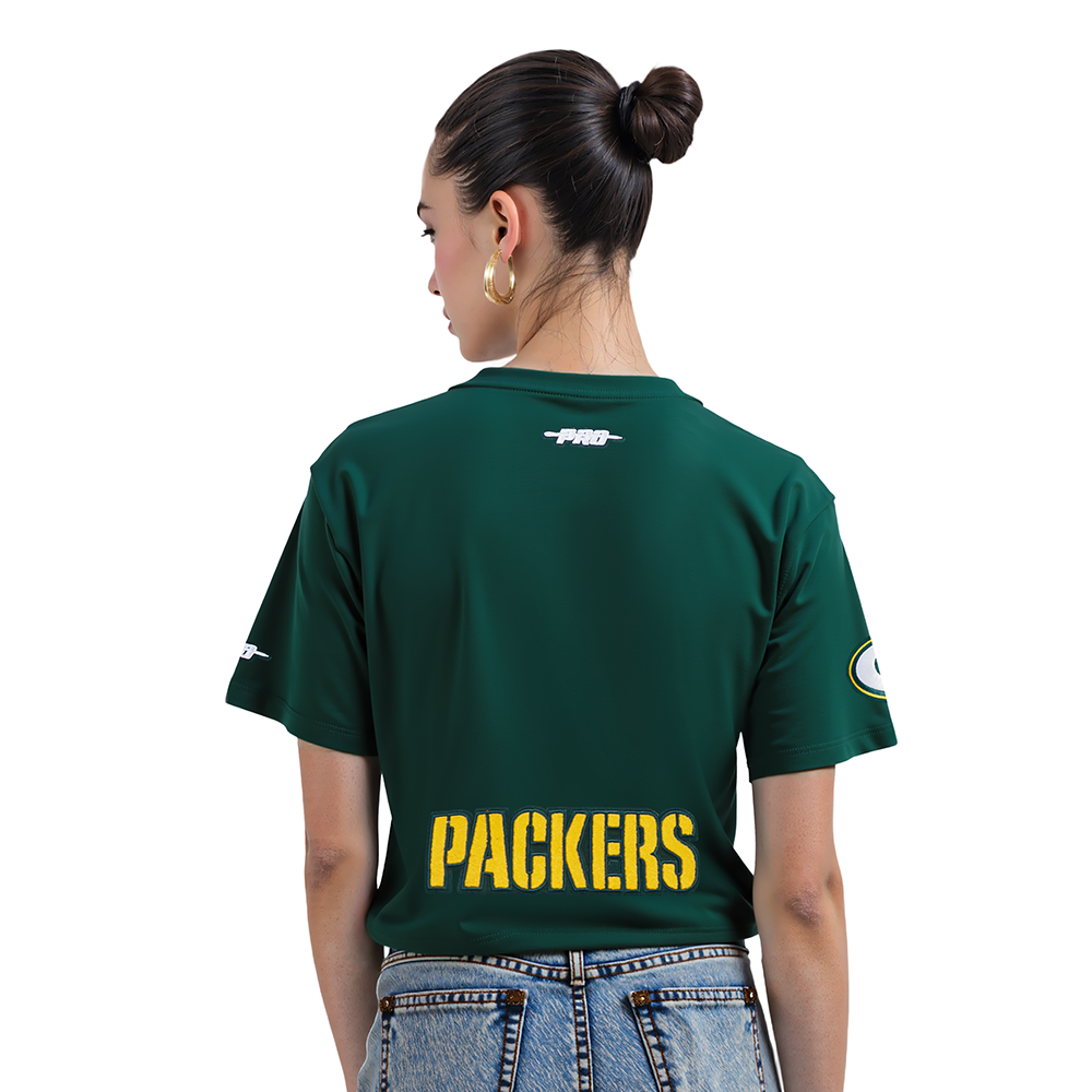NFL GREEN BAY PACKERS JORDAN LOVE #10 CLASSIC PNN WOMEN'S SJ BOXY TEE (FOREST GREEN)