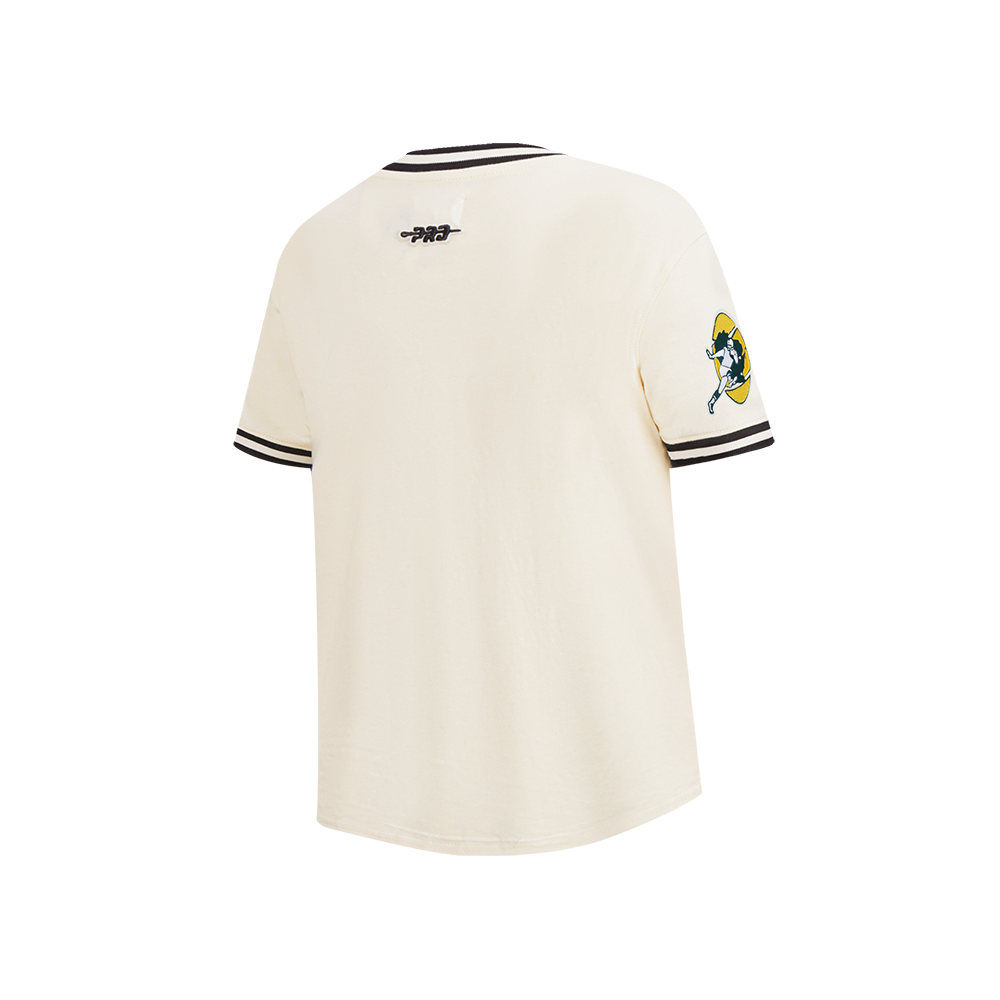 NFL GREEN BAY PACKERS RETRO CLASSIC BIG BOY'S SS STRIPED RIB TEE (EGGSHELL/ BLACK)