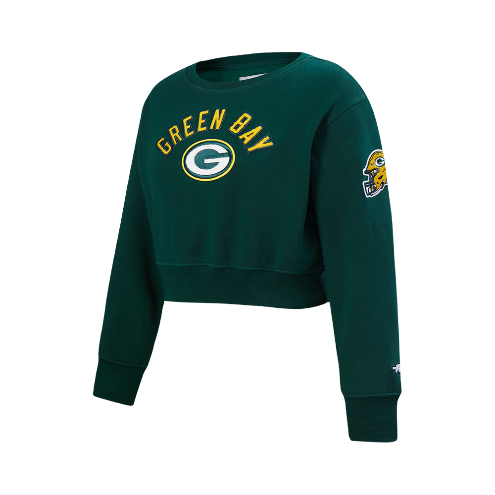 NFL GREEN BAY PACKERS CLASSIC BIG GIRL'S FLC CREWNECK (FOREST GREEN)