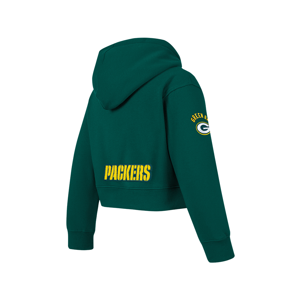 NFL GREEN BAY PACKERS CLASSIC BIG GIRL'S FLC FZ HOODIE (FOREST GREEN)
