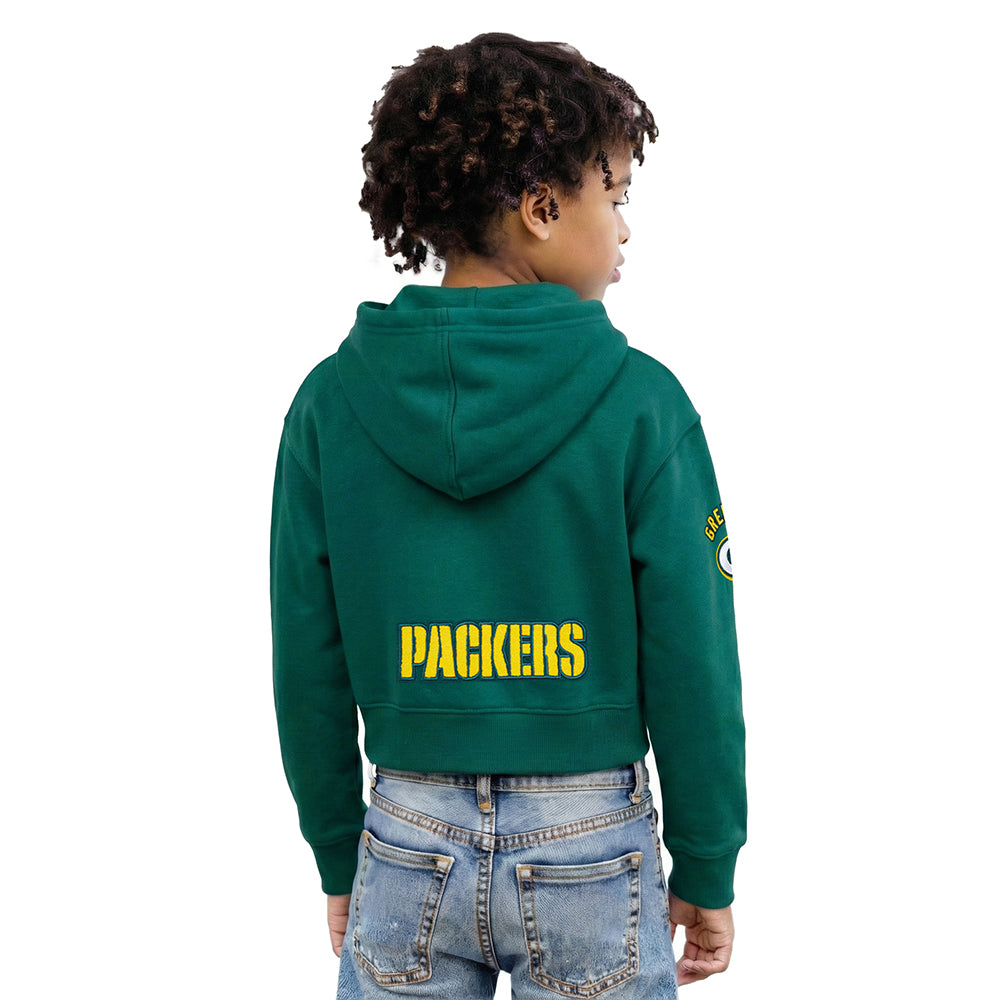 NFL GREEN BAY PACKERS CLASSIC BIG GIRL'S FLC FZ HOODIE (FOREST GREEN)