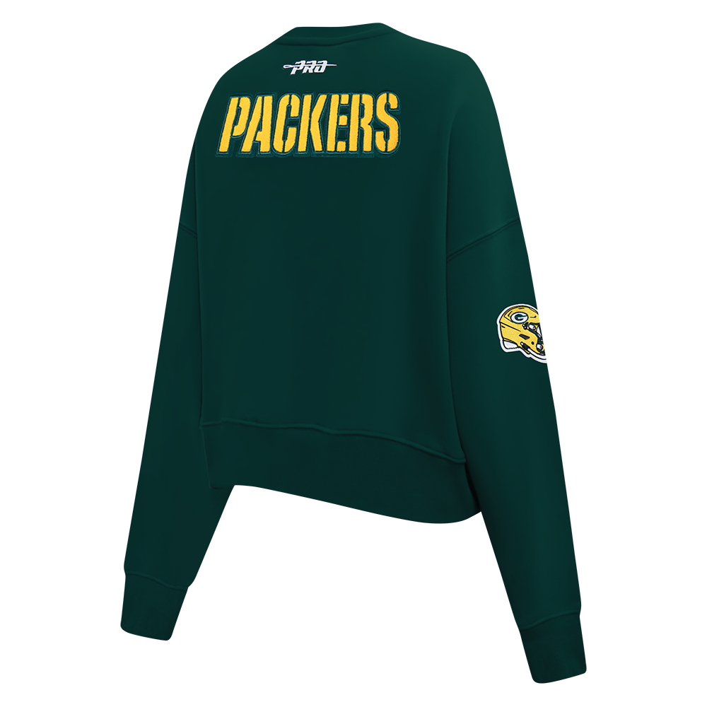 NFL GREEN BAY PACKERS JORDAN LOVE #10 CLASSIC PNN WOMEN'S FLC CREWNECK (FOREST GREEN)