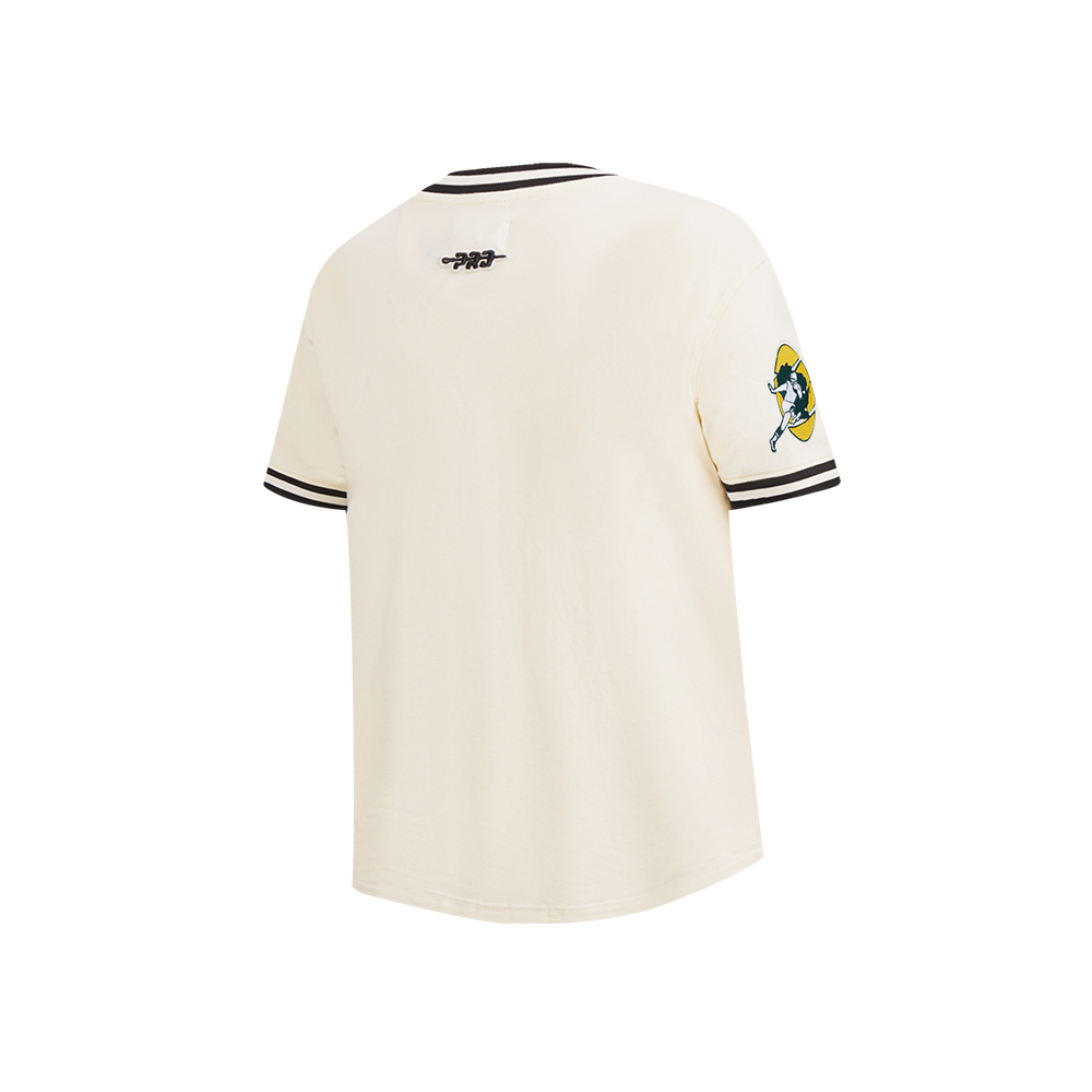 NFL GREEN BAY PACKERS RETRO CLASSIC LITTLE BOY'S SS STRIPED RIB TEE (EGGSHELL/ BLACK)