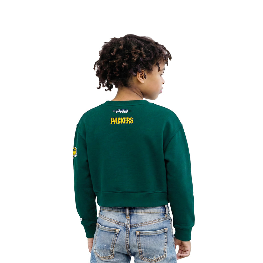 NFL GREEN BAY PACKERS CLASSIC LITTLE GIRL'S FLC CREWNECK (FOREST GREEN)