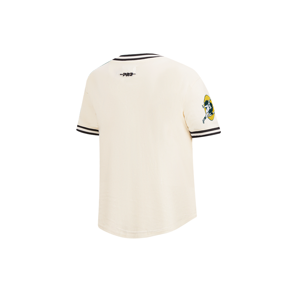 NFL GREEN BAY PACKERS RETRO CLASSIC TODDLER BOY'S SS STRIPED RIB TEE (EGGSHELL/ BLACK)