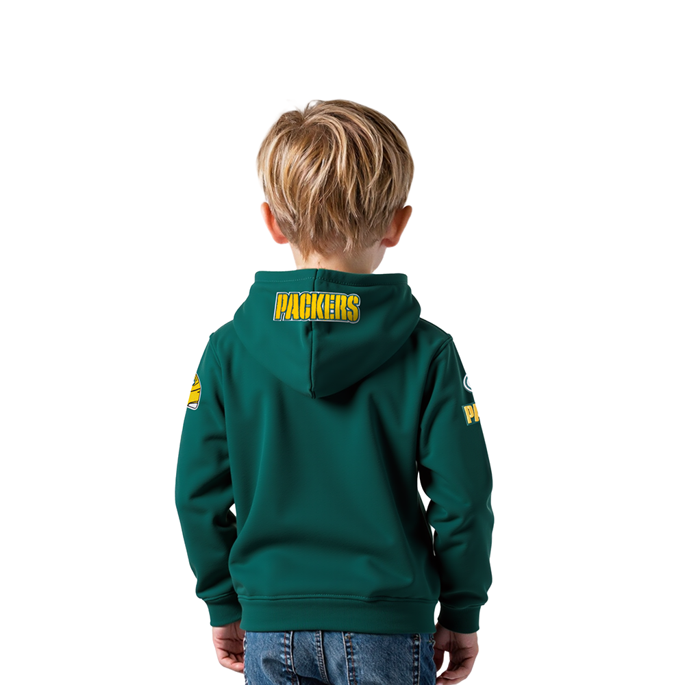NFL GREEN BAY PACKERS CLASSIC TODDLER BOY'S FLC FZ HOODIE (FOREST GREEN)