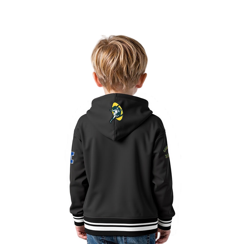 NFL GREEN BAY PACKERS RETRO CLASSIC TODDLER BOYS RIB FLEECE PULLOVER HOODIE (BLACK)