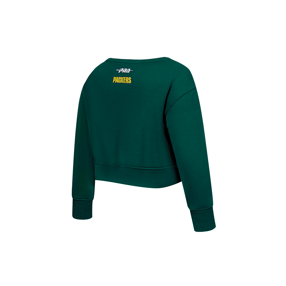 NFL GREEN BAY PACKERS CLASSIC TODDLER GIRL'S FLC CREWNECK (FOREST GREEN)