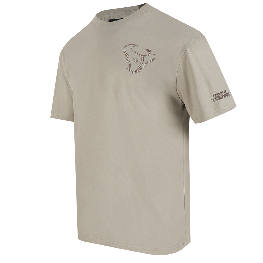 NFL HOUSTON TEXANS NEUTRAL MEN'S COTTON JERSEY DROP SHOULDER TEE (TAUPE)