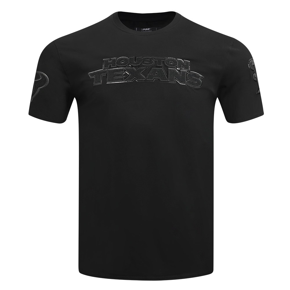 NFL HOUSTON TEXANS TRIPLE BLACK MEN'S WOOL VARSITY JACKET (JET BLACK)