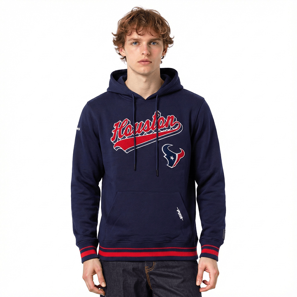 Pro Standard NFL Houston Texans Script Tail Hoodie - Men's