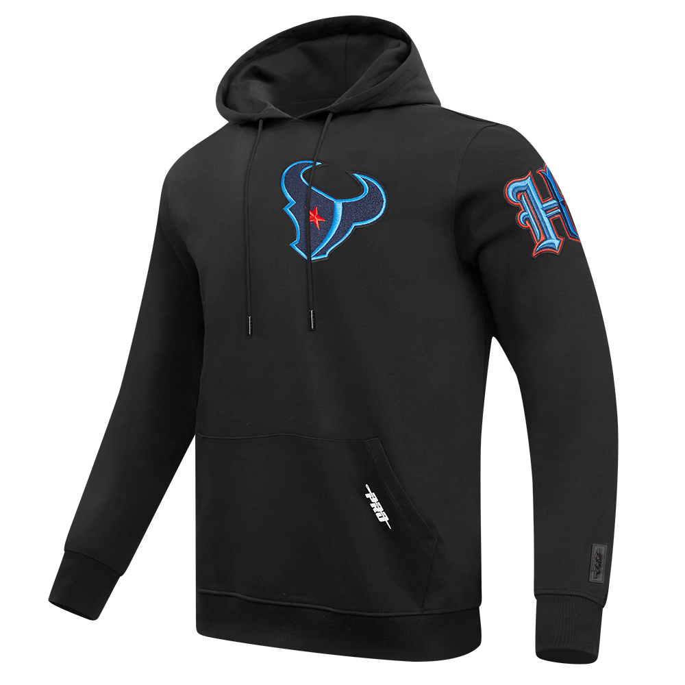 NFL HOUSTON TEXANS WINGSPAN MEN'S DROP SHOULDER FLC CREWNECK (BLACK)