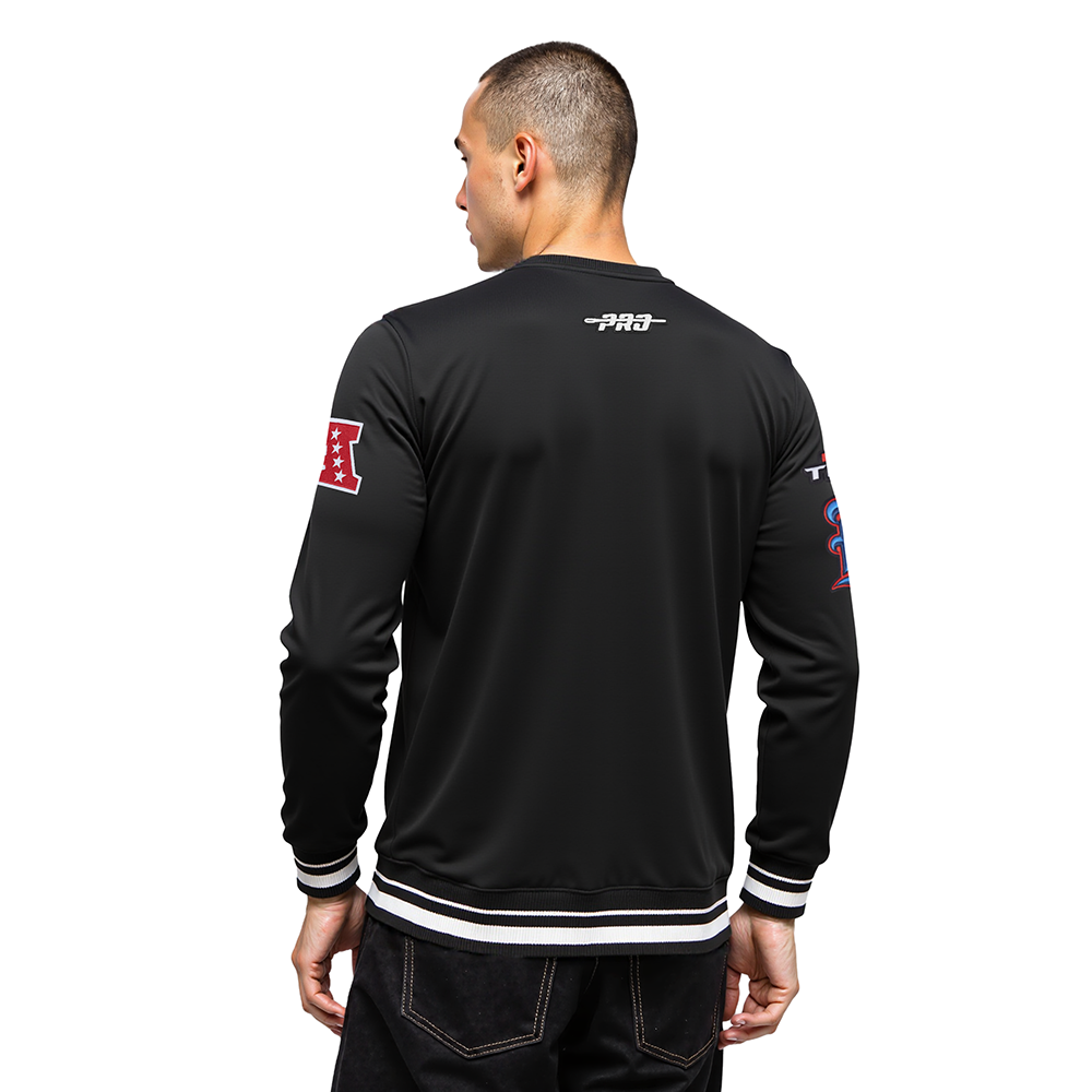 NFL HOUSTON TEXANS CLASSIC MASH UP MEN'S RIB FLC CREWNECK (BLACK)