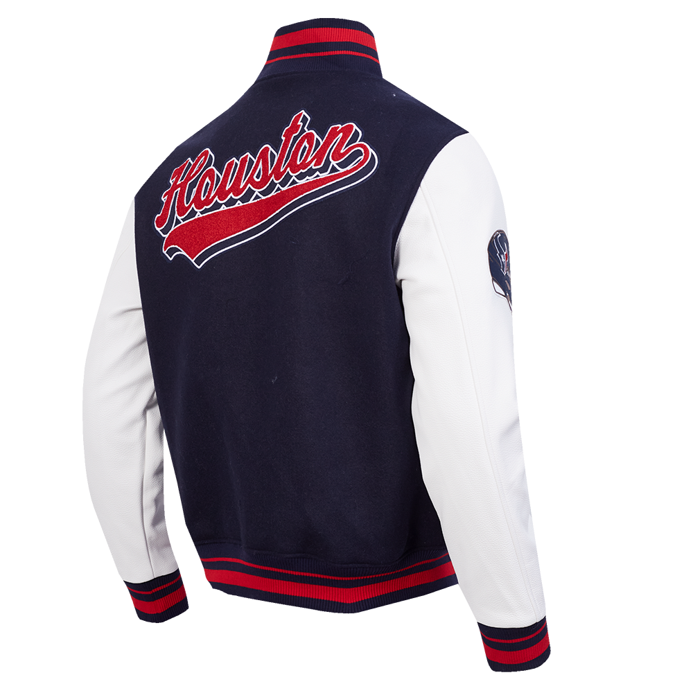 NFL HOUSTON TEXANS SCRIPT TAIL MEN'S RIB WOOL VARSITY (MIDNIGHT NAVY/RED/MIDNIGHT NAVY)