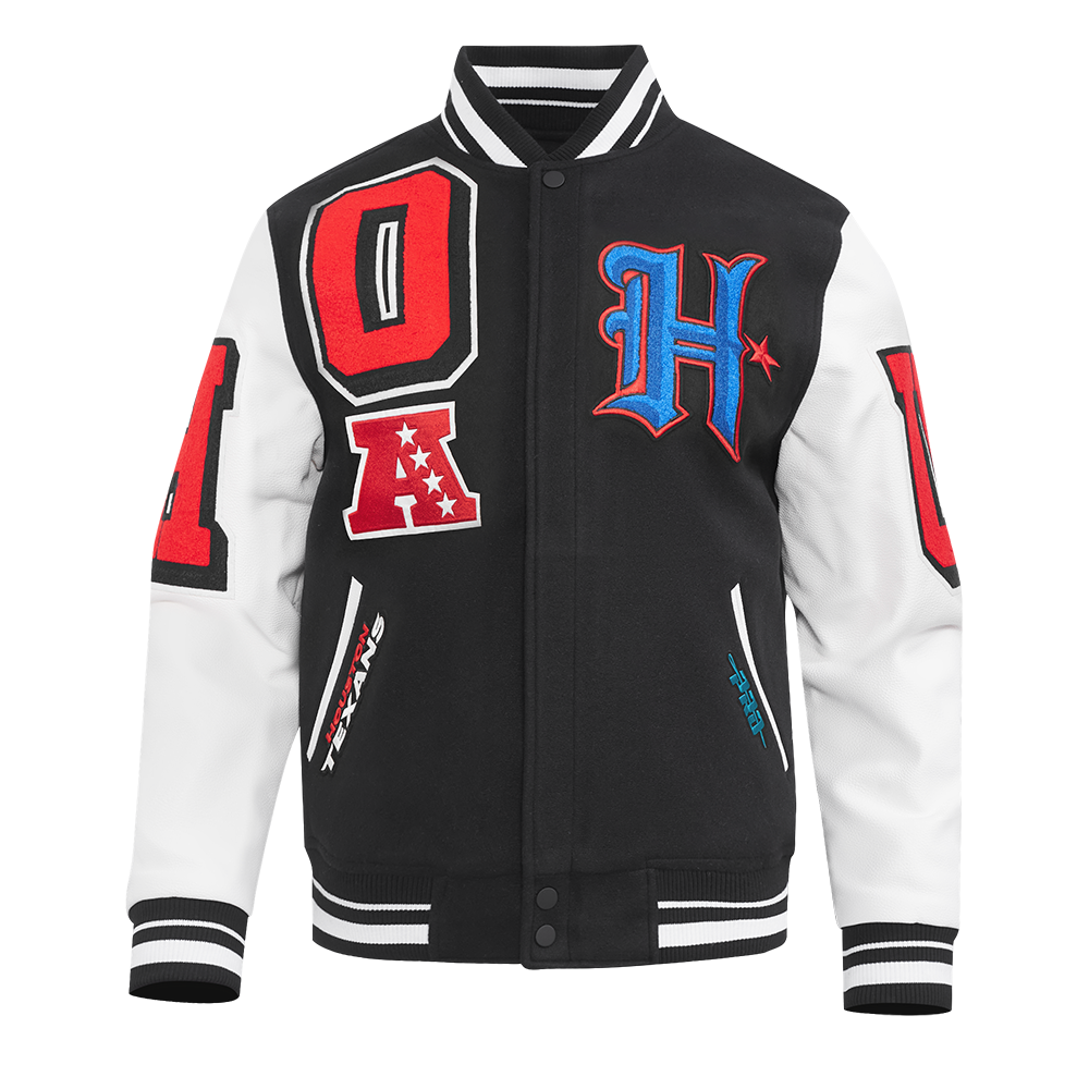 NFL HOUSTON TEXANS WINGSPAN MEN'S DROP SHOULDER FLC CREWNECK (BLACK)