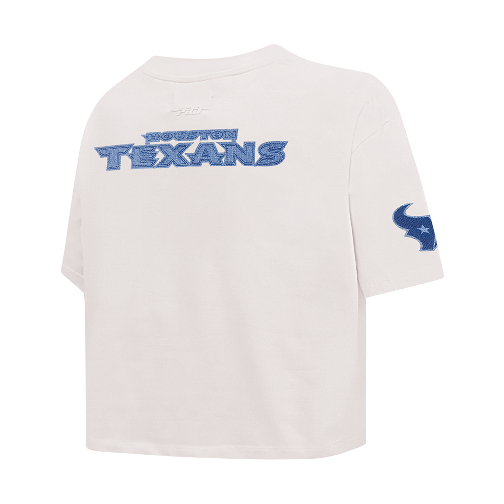 NFL HOUSTON TEXANS VARSITY BLUES WOMEN'S  SJ BOXY TEE (LINEN)