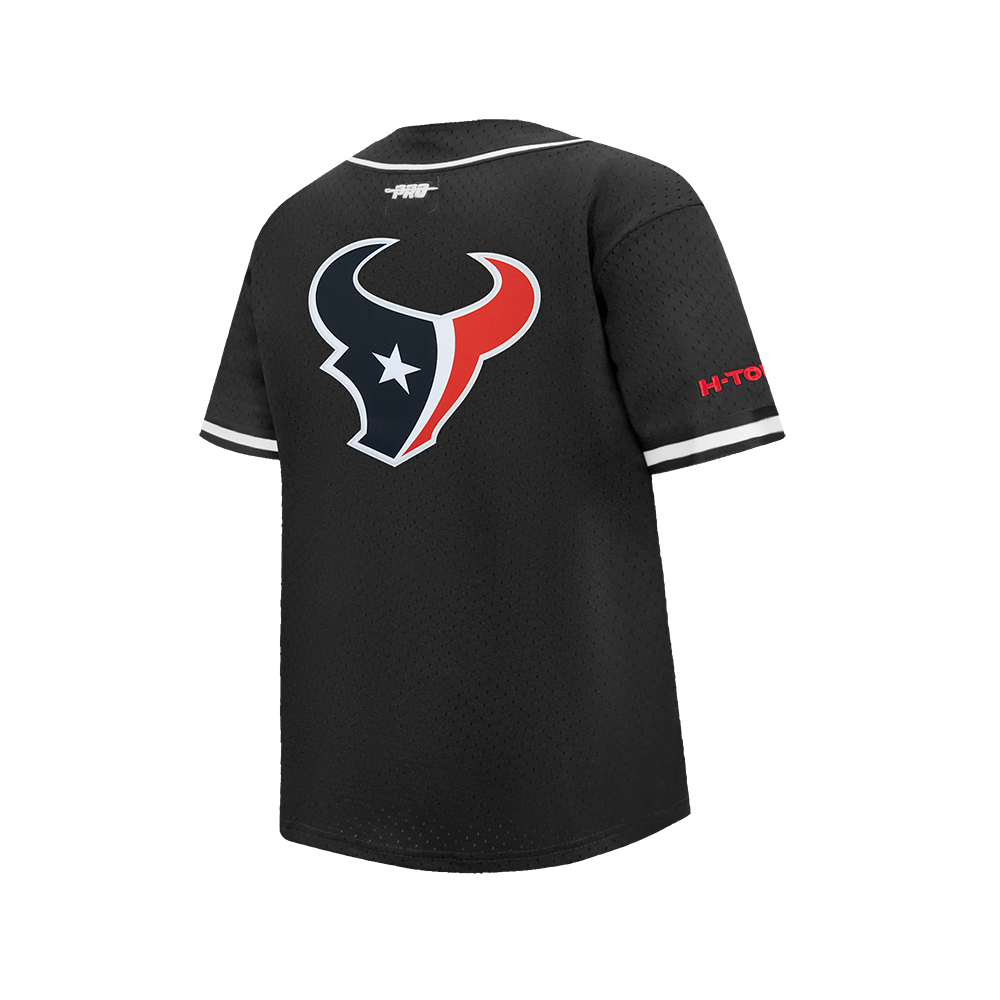 NFL HOUSTON TEXANS CLASSIC BIG BOY'S MESH BUTTON DOWN SHIRT (BLACK)