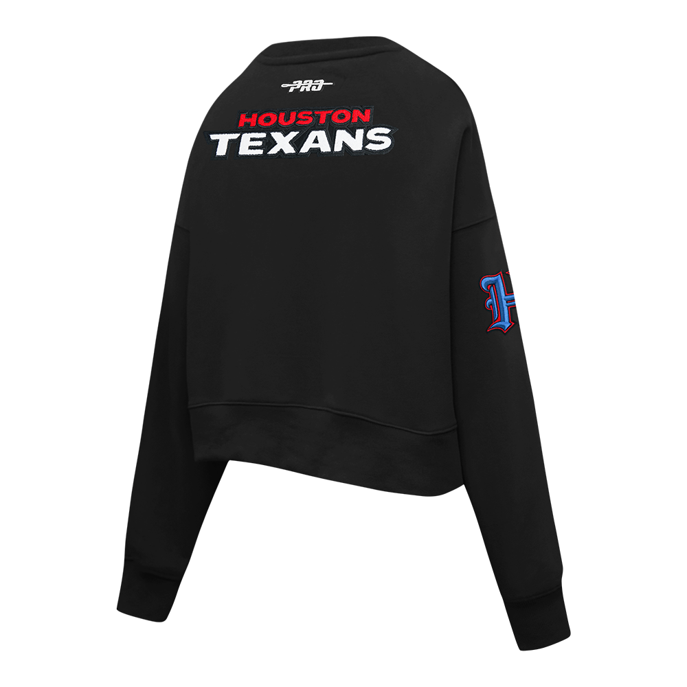 NFL HOUSTON TEXANS CJ STROUD #7 CLASSIC PNN WOMEN'S FLC CREWNECK (BLACK)