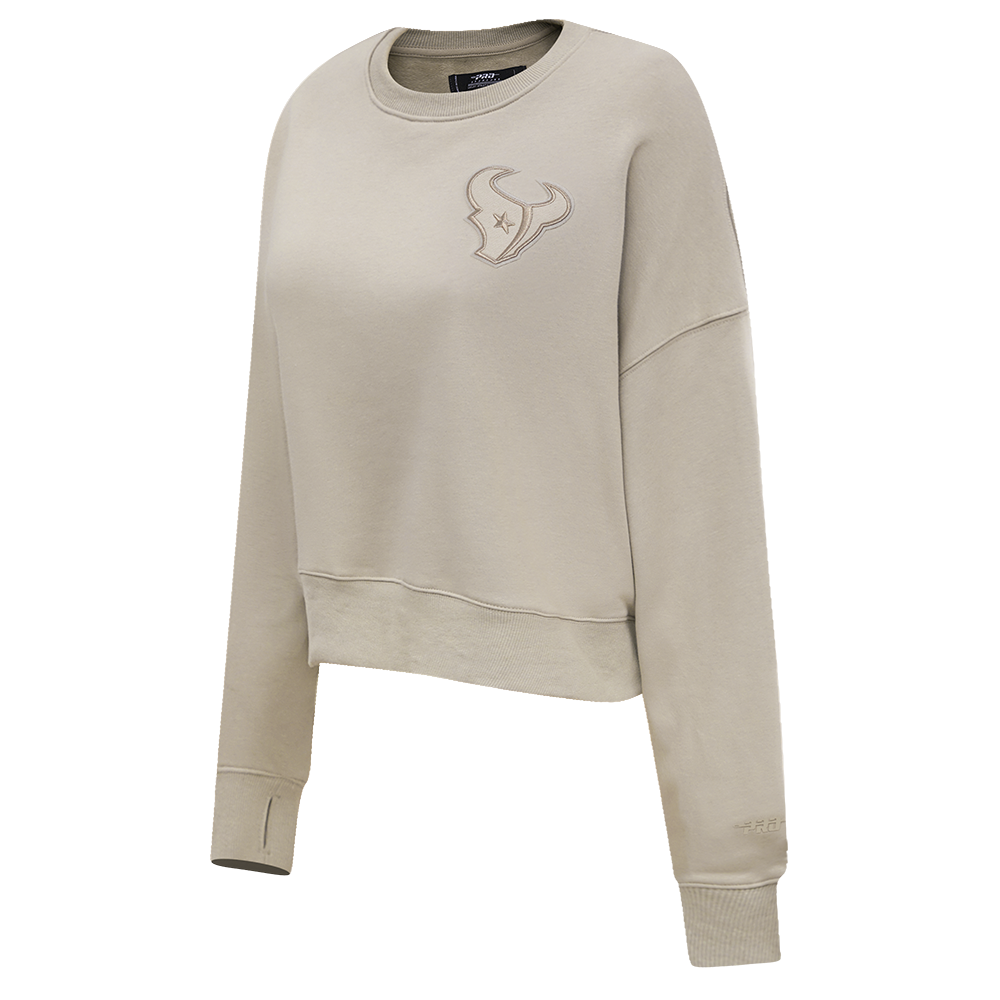 NFL HOUSTON TEXANS NEUTRAL WOMEN'S CREWNECK (TAUPE)