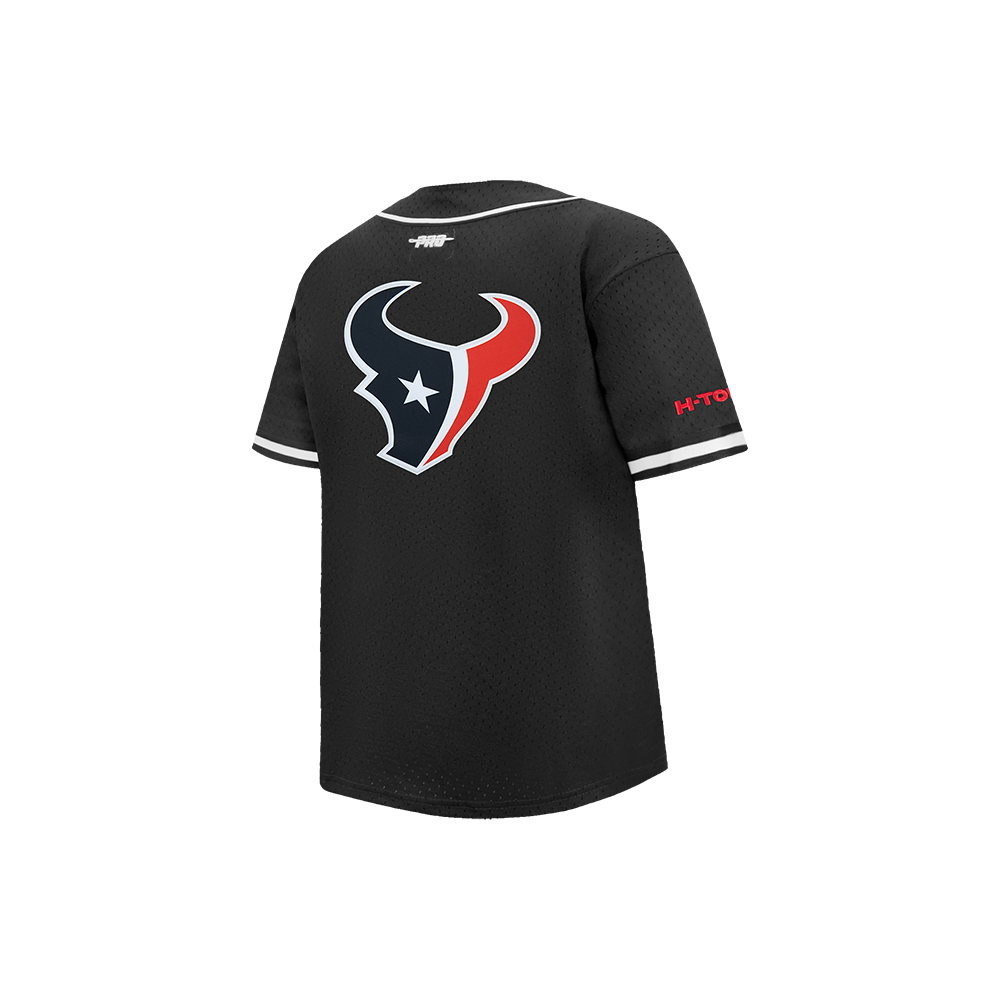 NFL HOUSTON TEXANS CLASSIC LITTLE BOY'S MESH BUTTON DOWN SHIRT (BLACK)