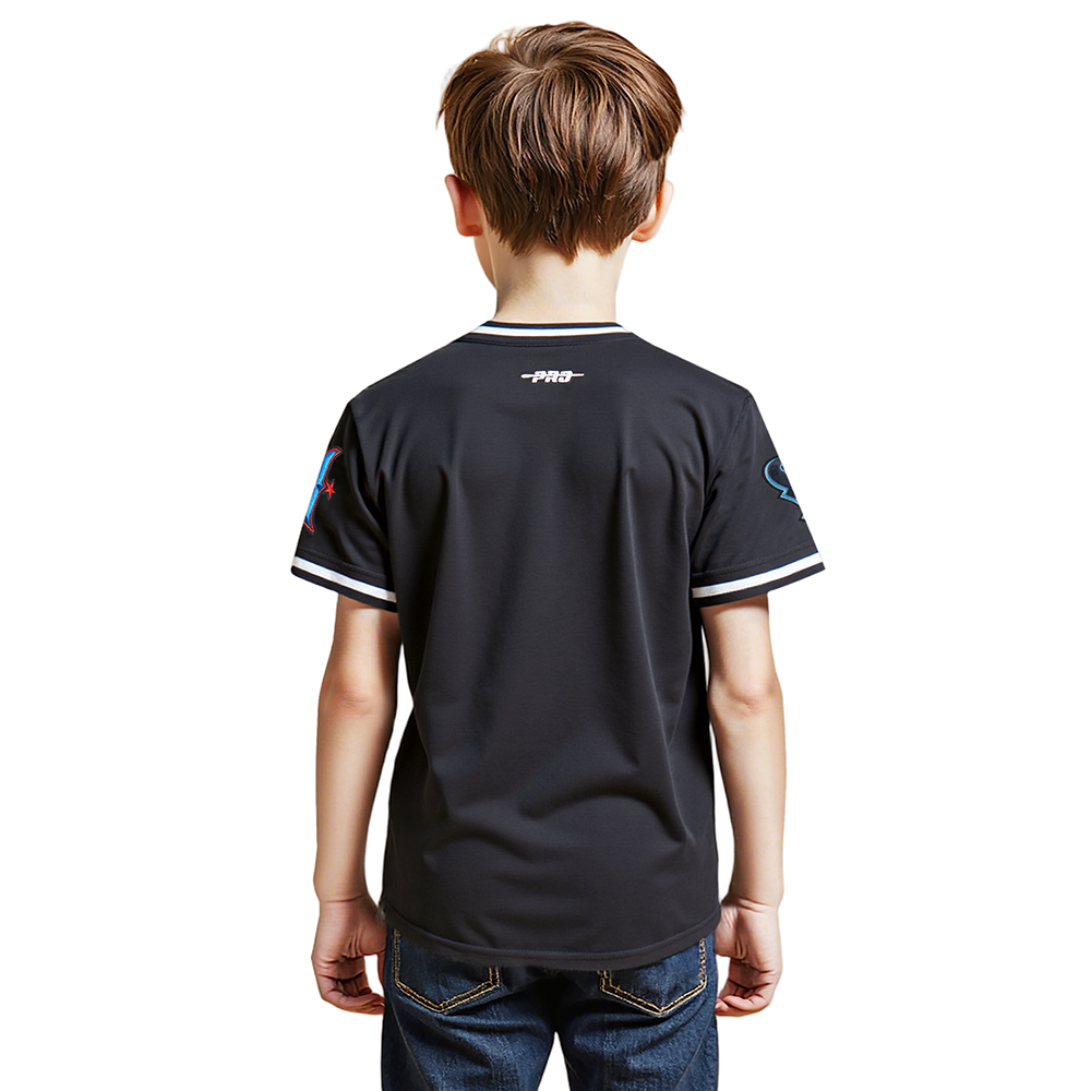 NFL HOUSTON TEXANS CLASSIC LITTLE BOYS SHORT SLEEVE STRIPED RIB TEE (BLACK)