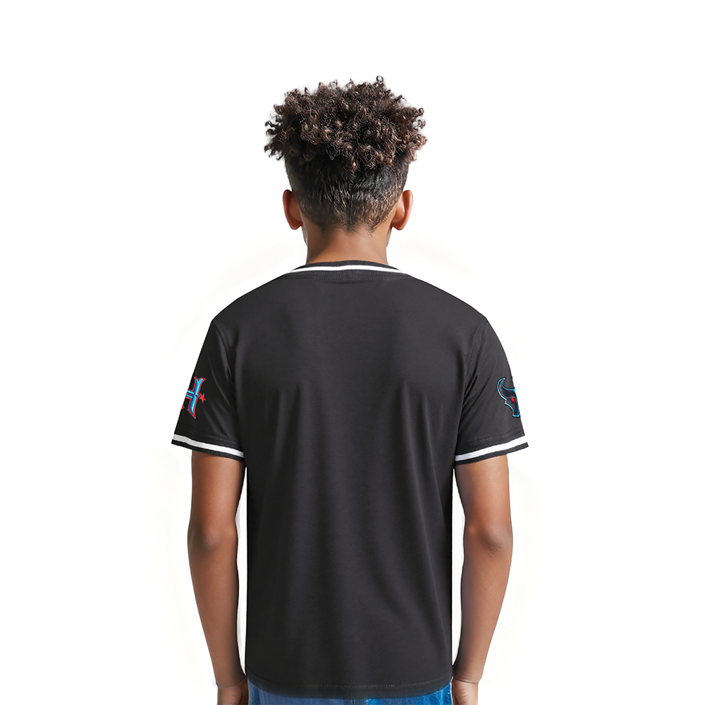 NFL HOUSTON TEXANS CLASSIC TODDLER BOYS SHORT SLEEVE STRIPED RIB TEE (BLACK)