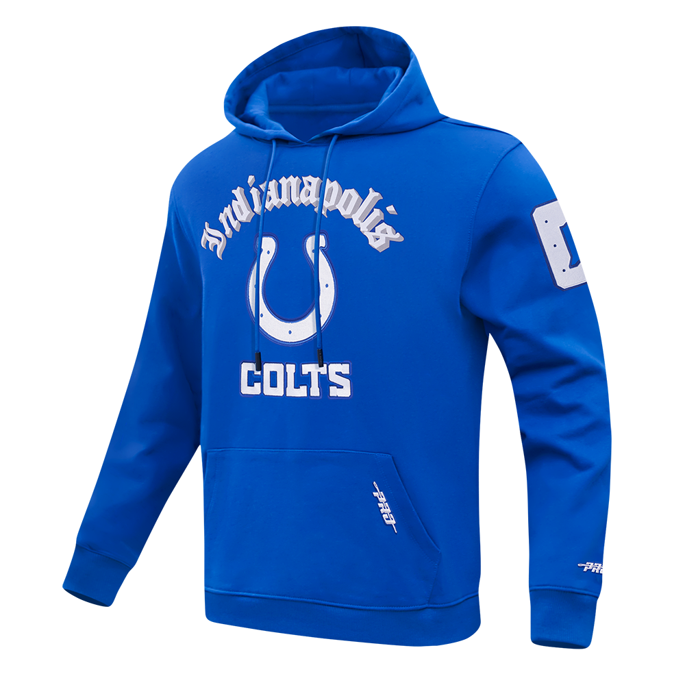 NFL INDIANAPOLIS COLTS OLD ENGLISH MEN'S PO HOODIE (ROYAL BLUE)