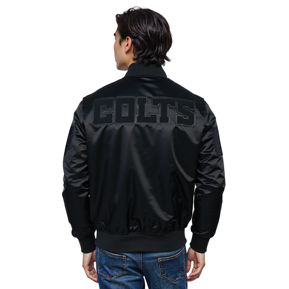 NFL INDIANAPOLIS COLTS TRIPLE BLACK SATIN JACKET (TRIPLE BLACK)