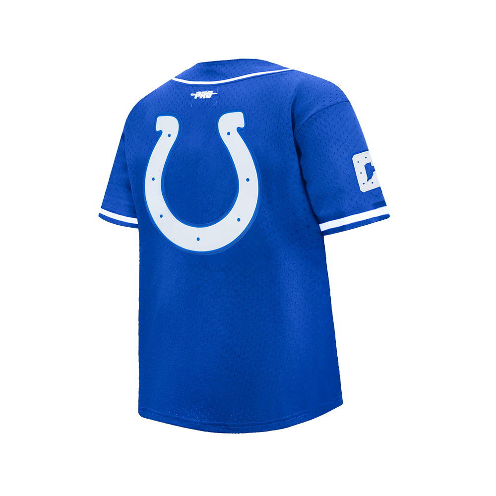 NFL INDIANAPOLIS COLTS CLASSIC BIG BOY'S MESH BUTTON DOWN SHIRT (ROYAL BLUE)
