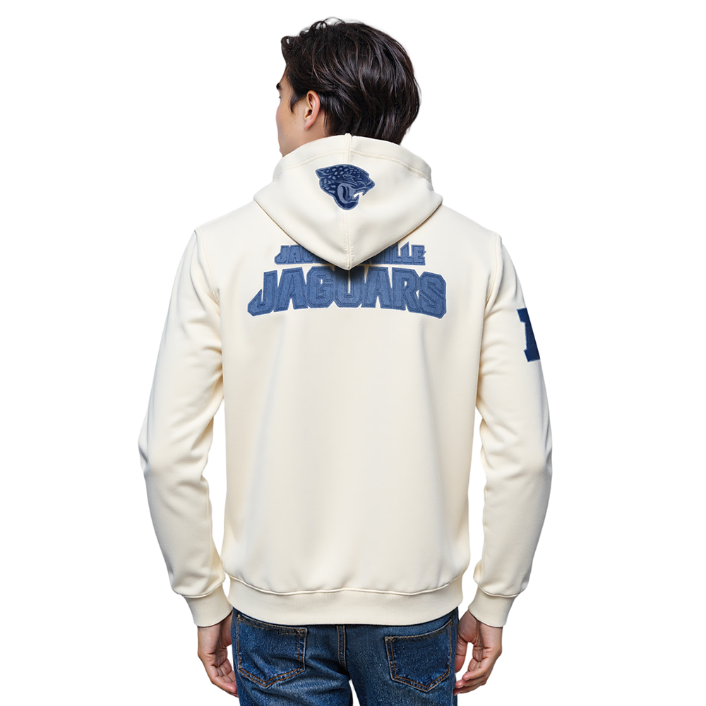 NFL JACKSONVILLE JAGUARS VARSITY BLUES MEN'S FLC PO HOODIE (LINEN)