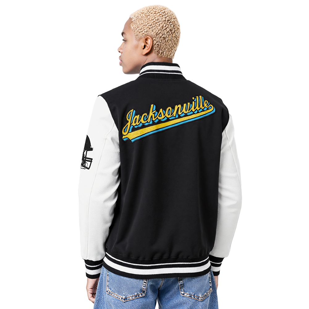 NFL JACKSONVILLE JAGUARS SCRIPT TAIL MEN'S RIB WOOL VARSITY (BLACK/WHITE)